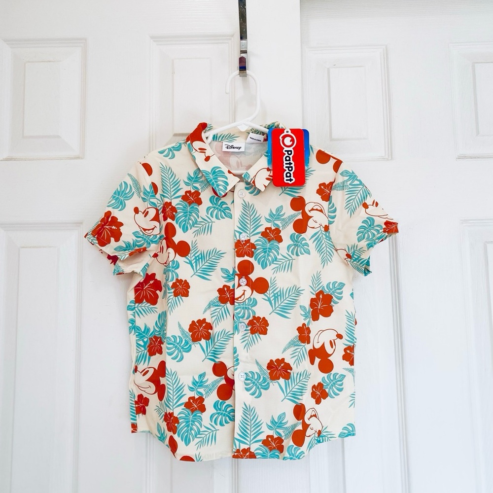 Men Disney Mickey Floral Allover Print Shirt - Picture 2 of 8